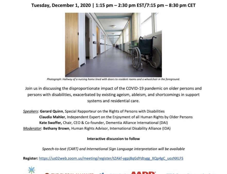 Our rights under threat as we grow old: A timely expert discussion on the intersection of disability and age